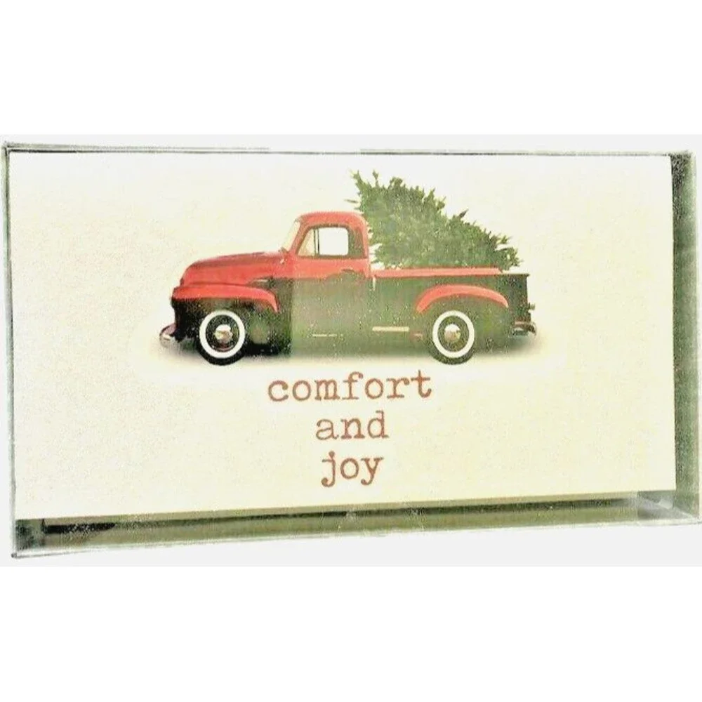 Christmas Tree Red Farm Truck Cards Boxed 15 Cards Envelopes Rustic Lodge Cabin